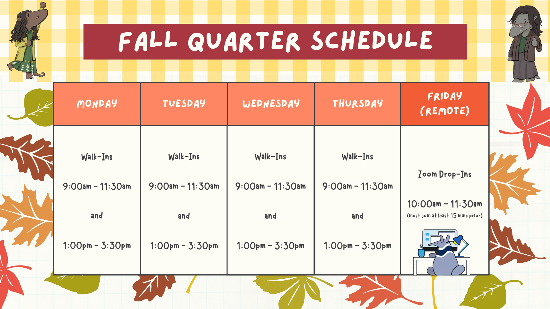 Fall Quarter Schedule