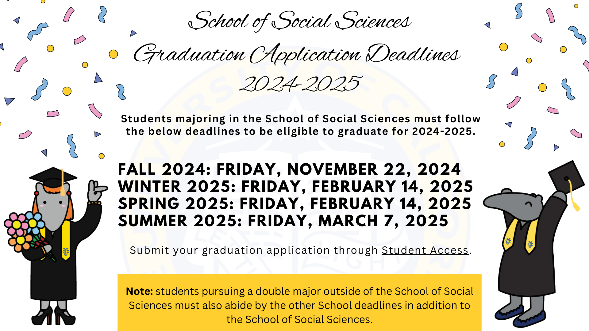 Graduation Application Deadlines 2024-25